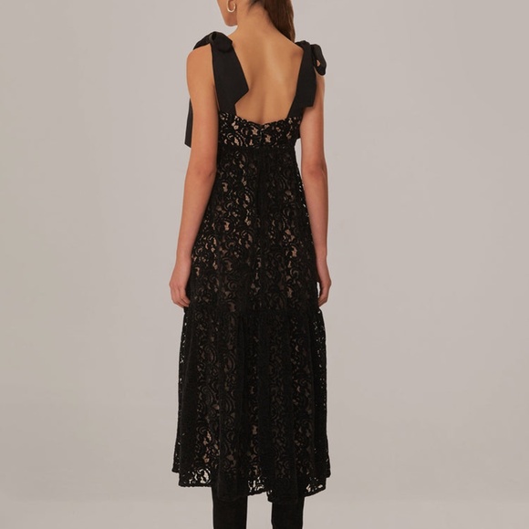 Black velvet Farm Rio tie dress - Picture 3 of 6